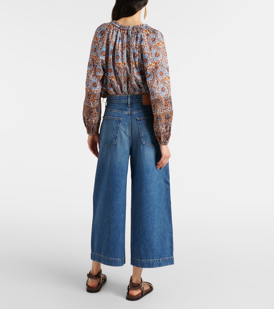 April pleated wide-leg jeans