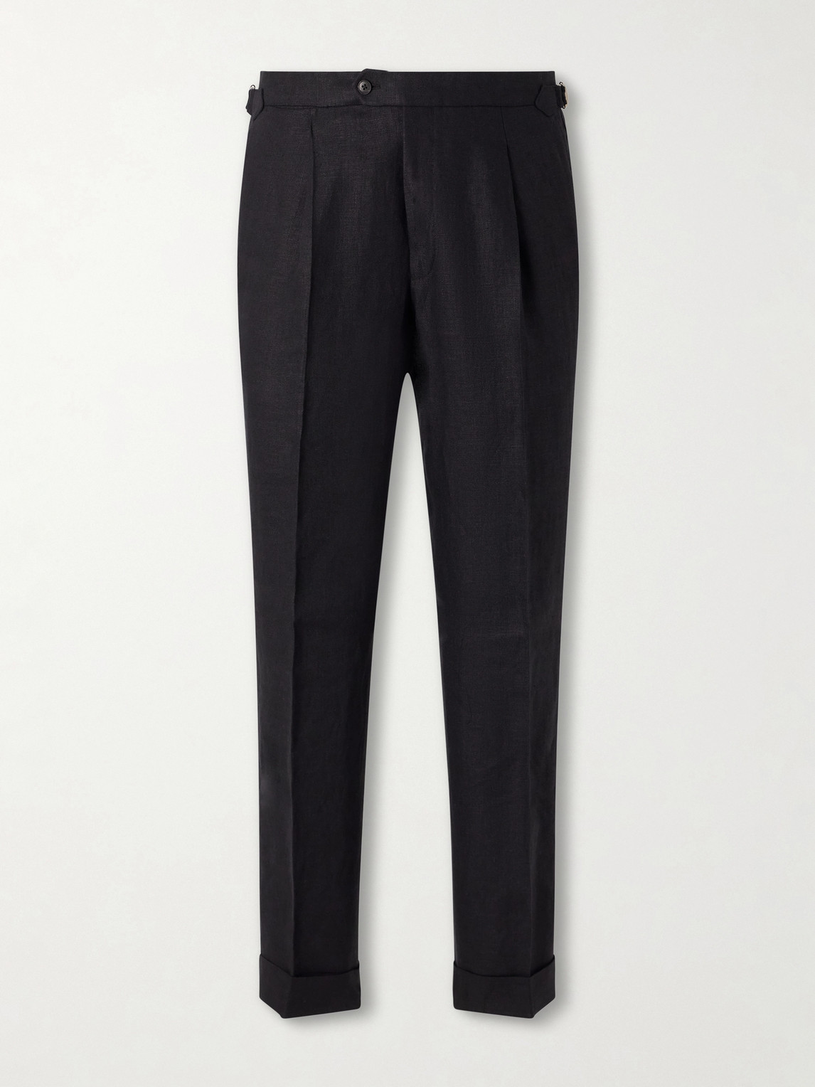 Amie Straight-Leg Linen Suit Trousers