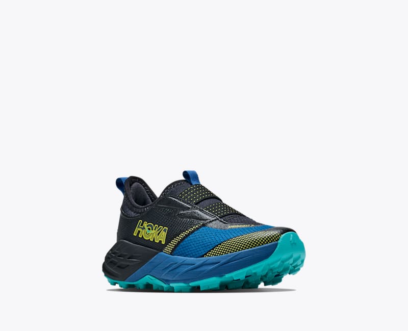 HOKA Speedgoat 7 Shoes in Black/Night Glow Blue
