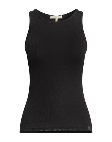 Woman Tank top Black Size M Cotton, Polyester, Elastane