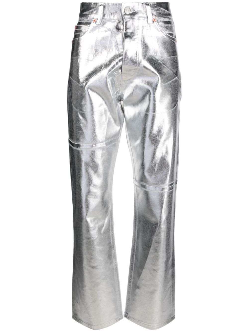 Coated straight-leg jeans - Silver