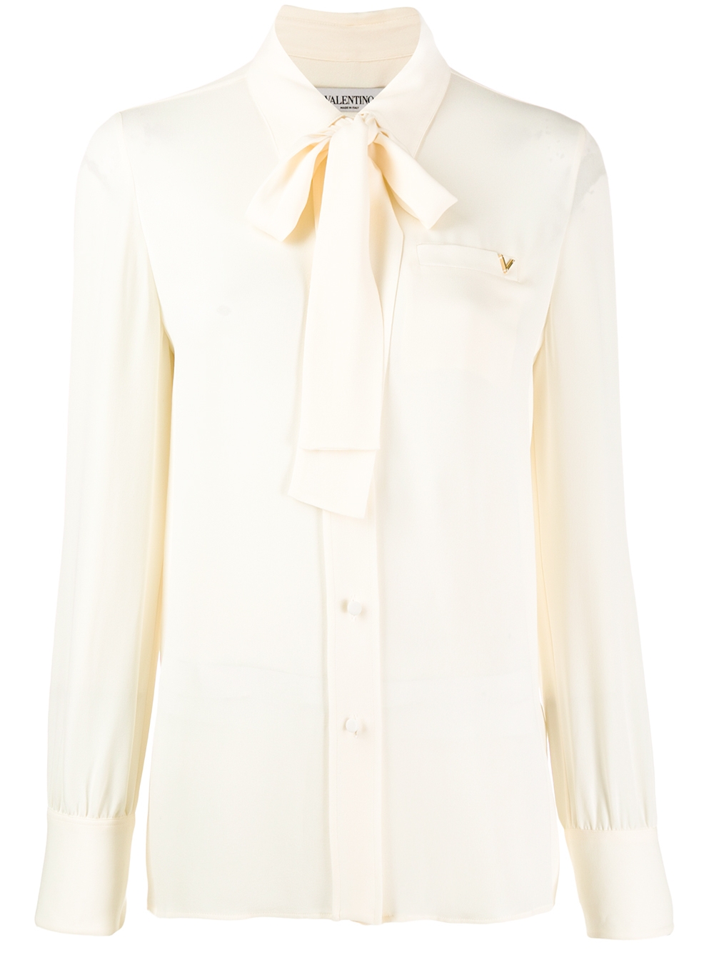V-Gold pussybow blouse - Neutrals