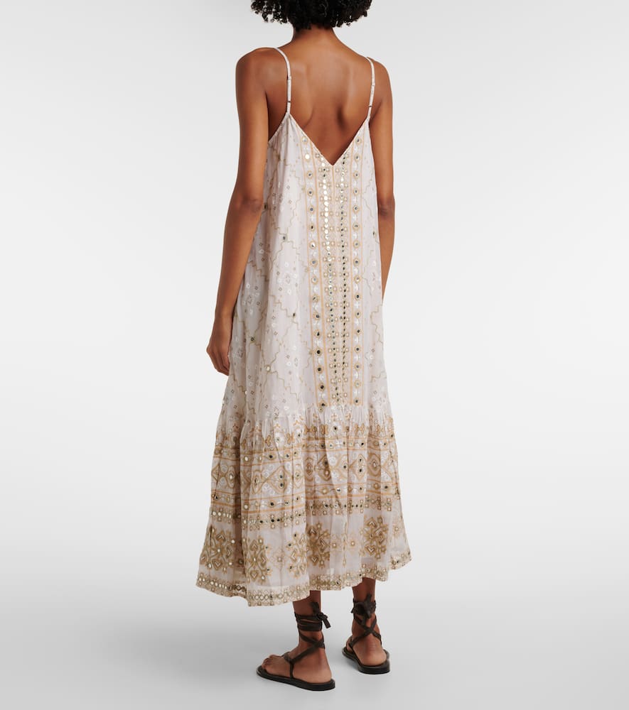 Mosaic printed cotton midi dress