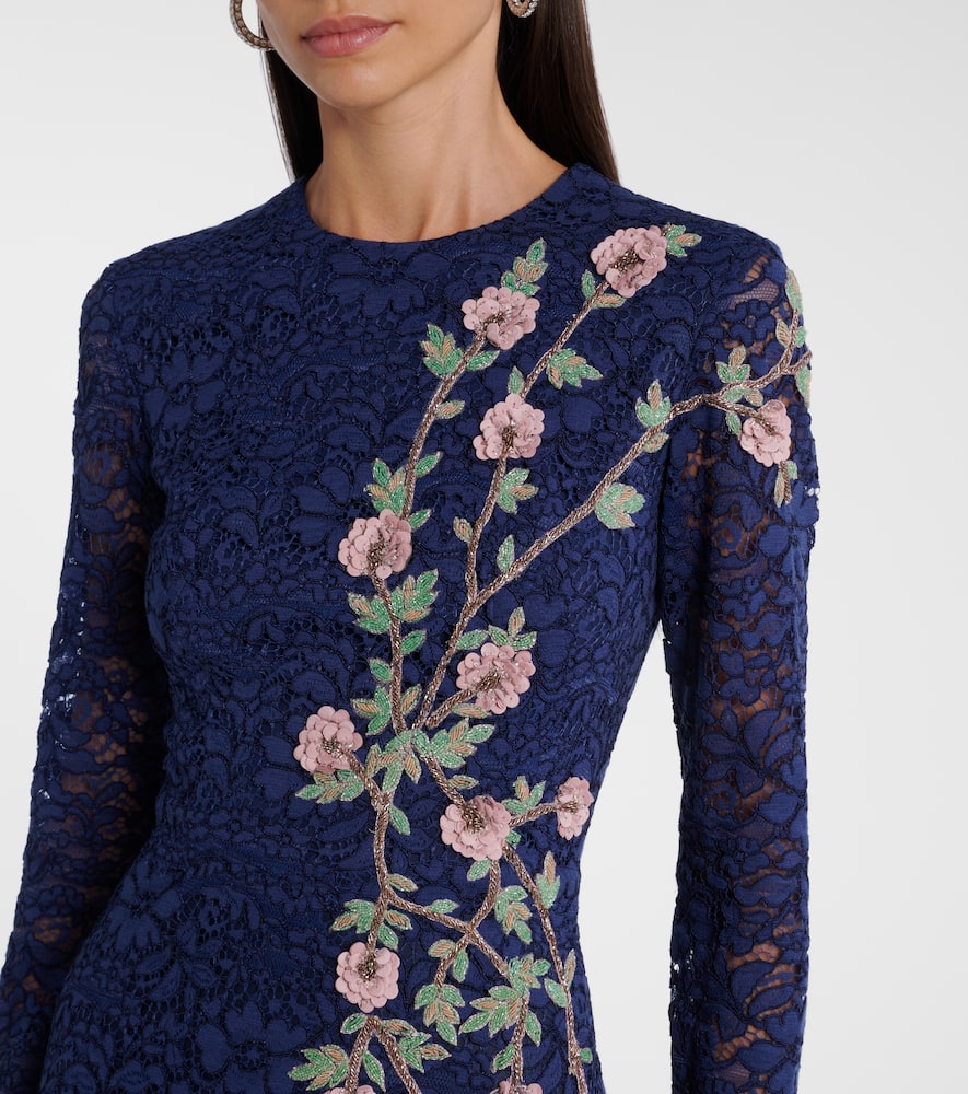 Marlena embellished lace cocktail dress