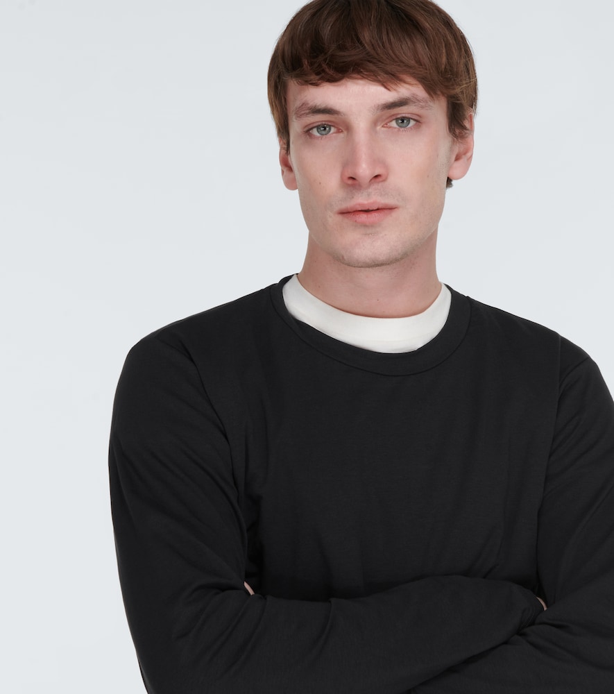 Long-sleeve cotton-blend T-shirt