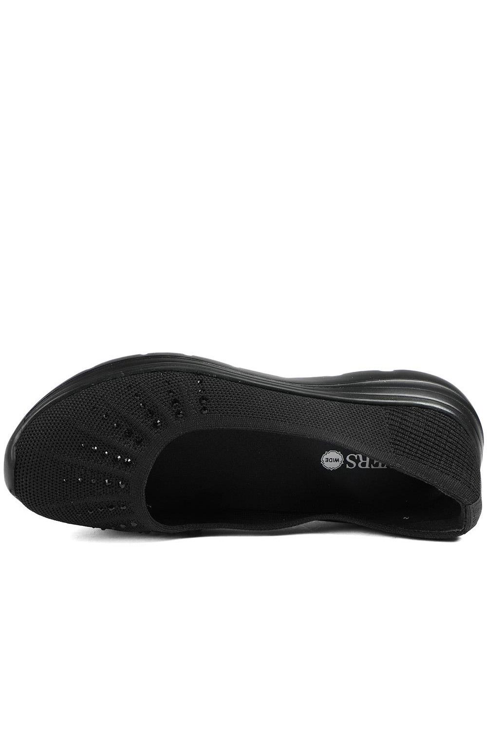 Pavers Women's Wide Fit Memory Foam Sporty Pumps Flat in Black