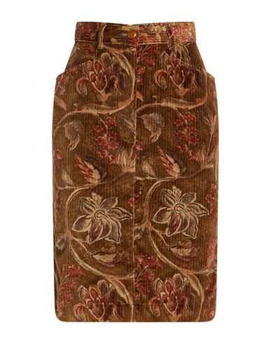 Woman Midi skirt Brown Size 4 Cotton