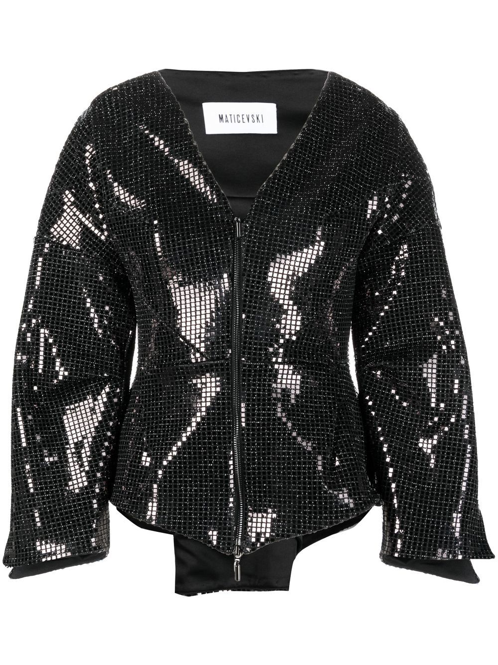 Rythmical mirror V-neck jacket - Black