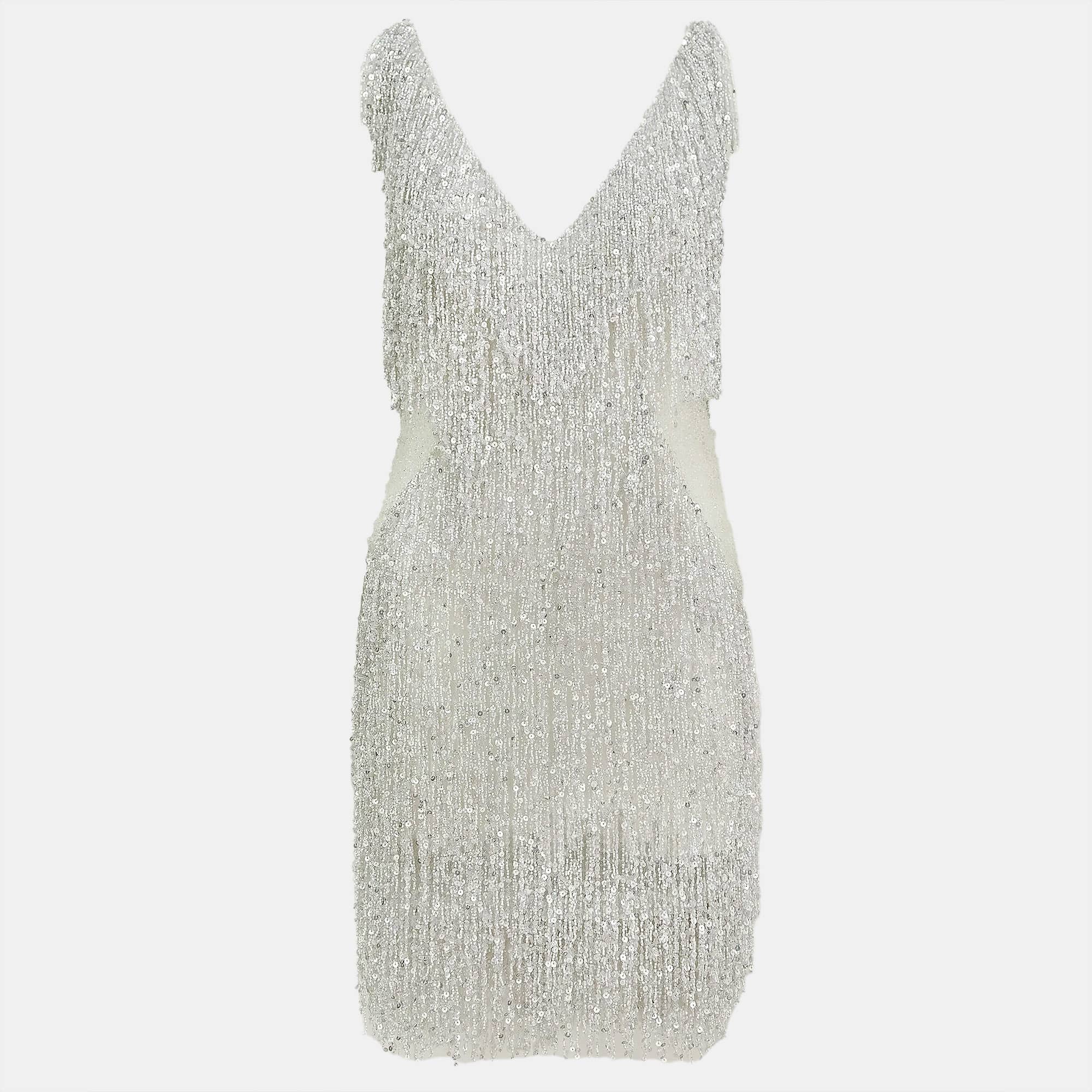 Gatsby Tassel Embellished Short Dress