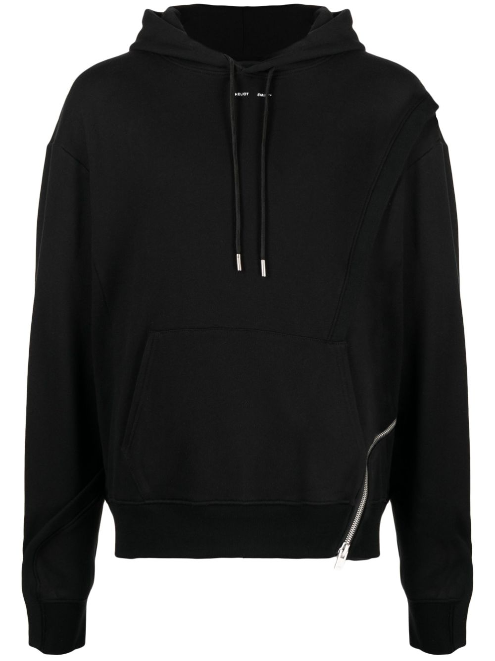 Zipped organic cotton hoodie - Black