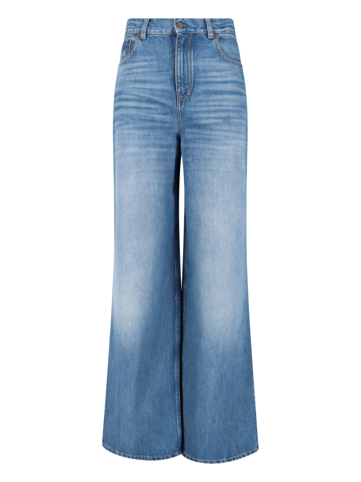 Chloé Denim Jacket with Leather Patch Accents
