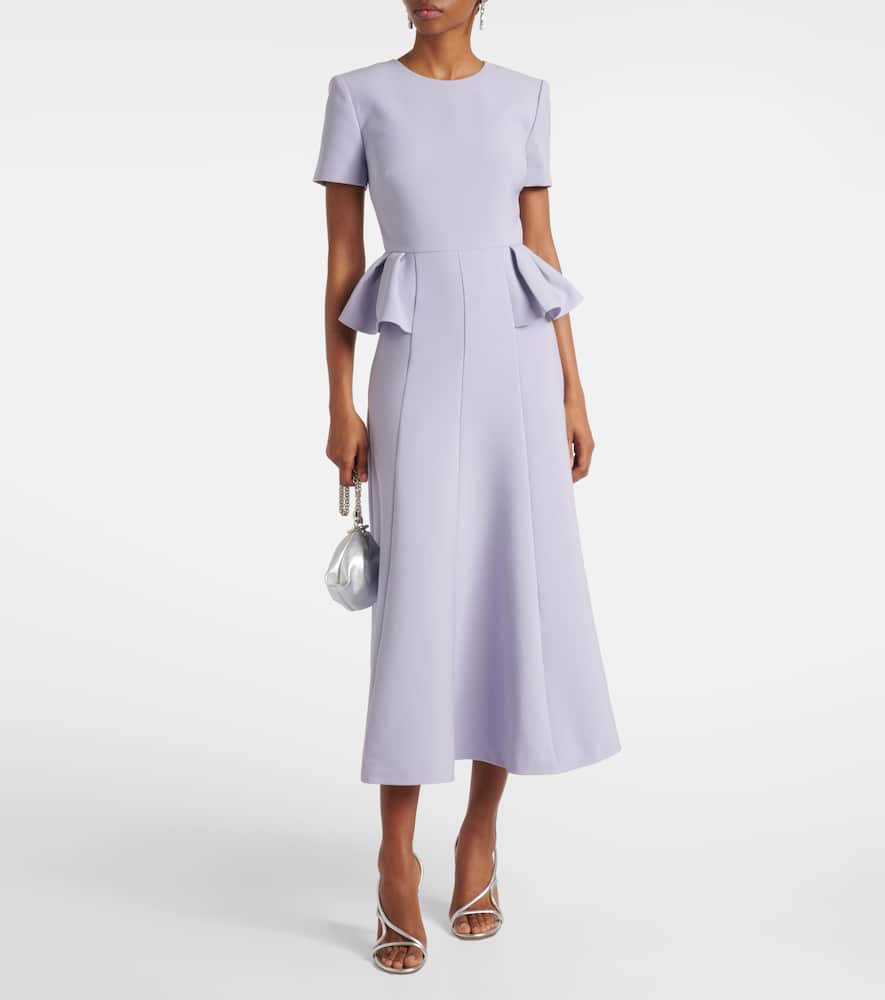 Peplum crêpe midi dress