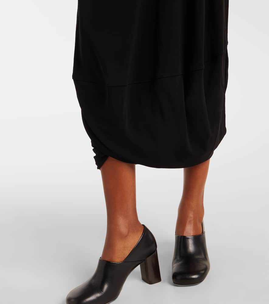 Draped crêpe jersey maxi dress