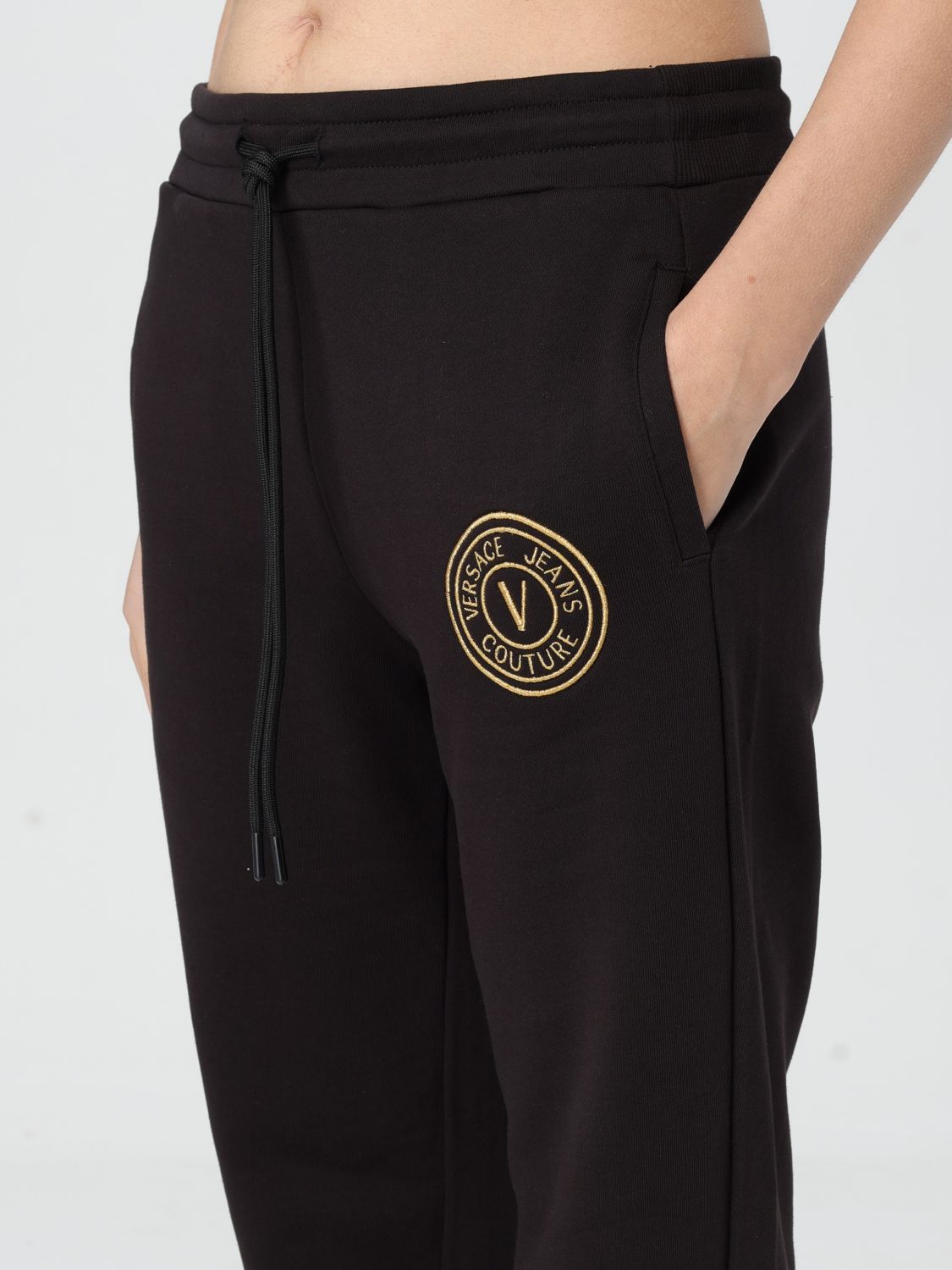 Embroidered-logo track pants - Black