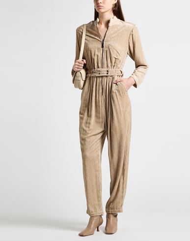 Woman Jumpsuit Beige Size 6 Viscose