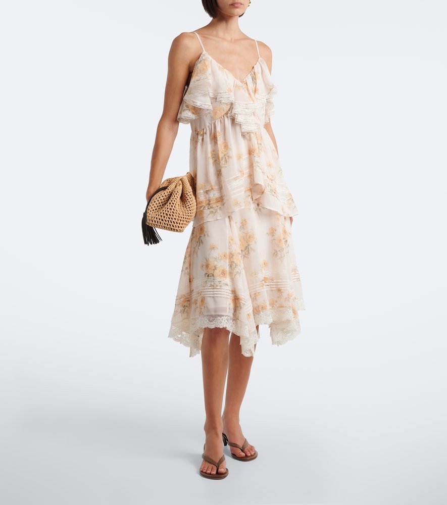 Floral lace-trimmed top