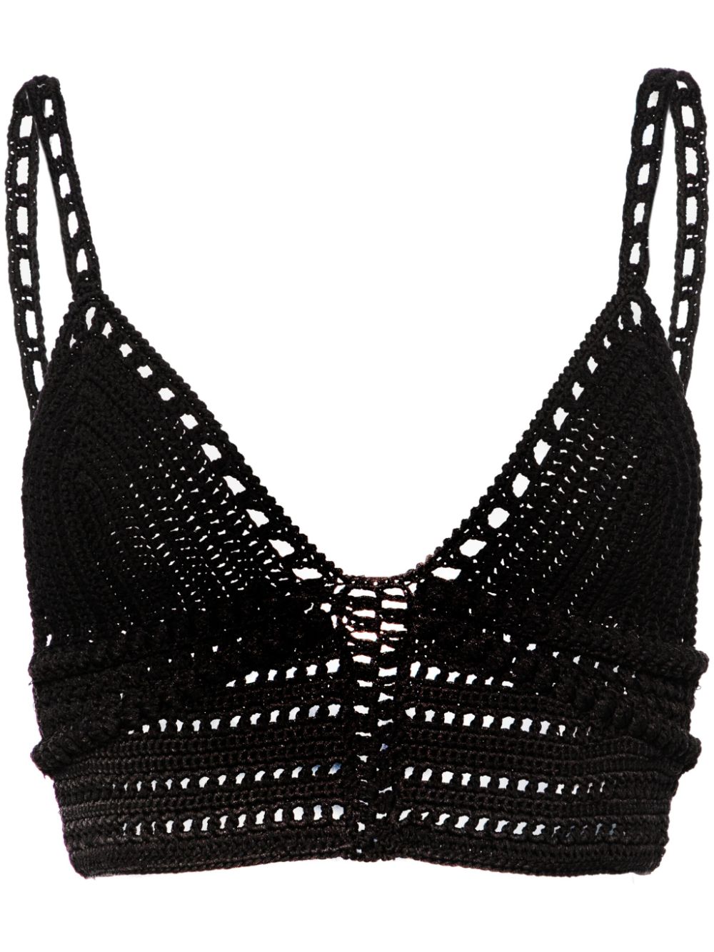 Kleo crochet-knit bralette - Black