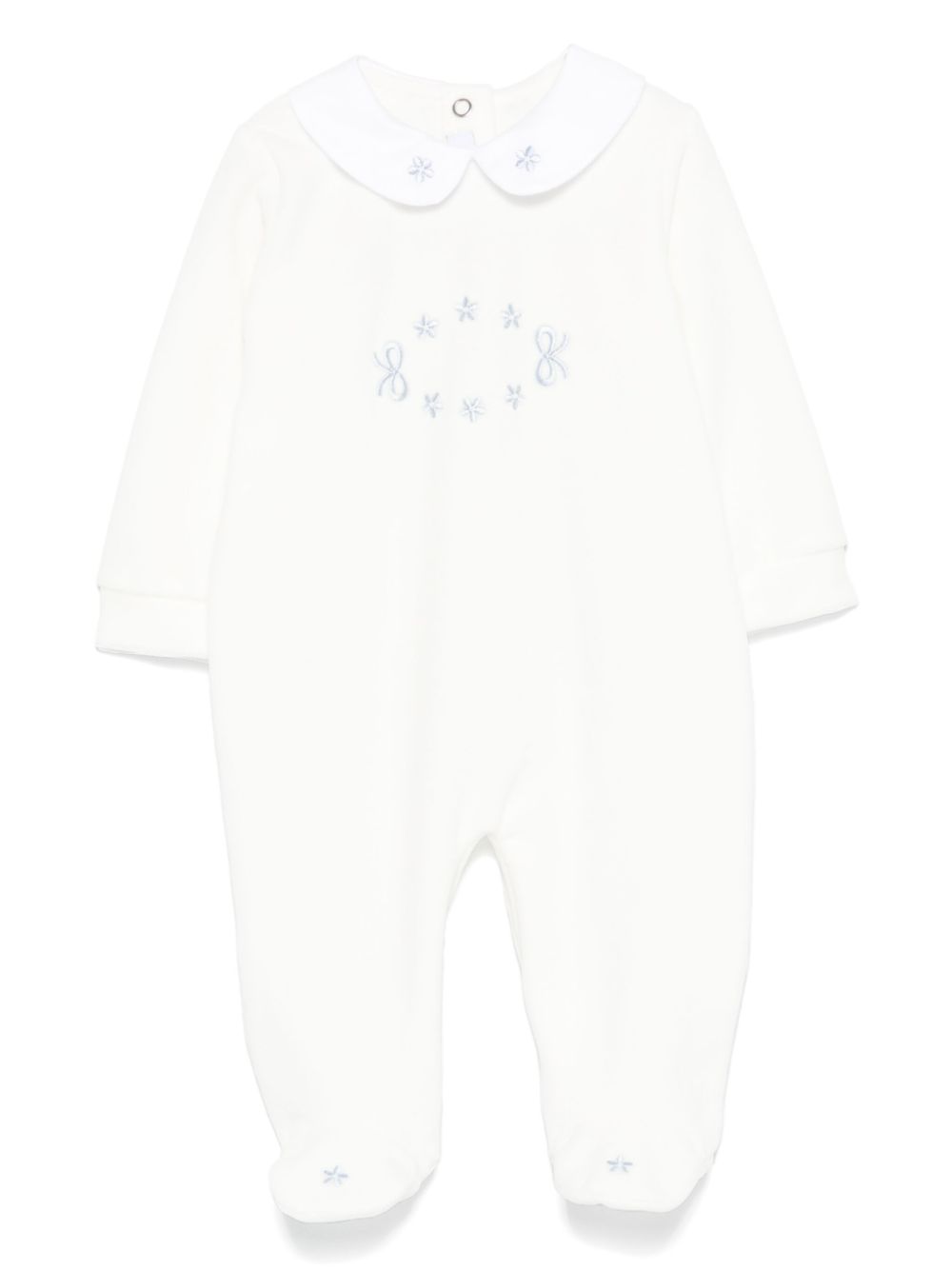 Floral-embroidered pyjamas - White