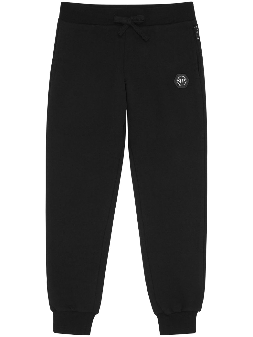 Logo-patch drawstring-elasticated track pants - Black