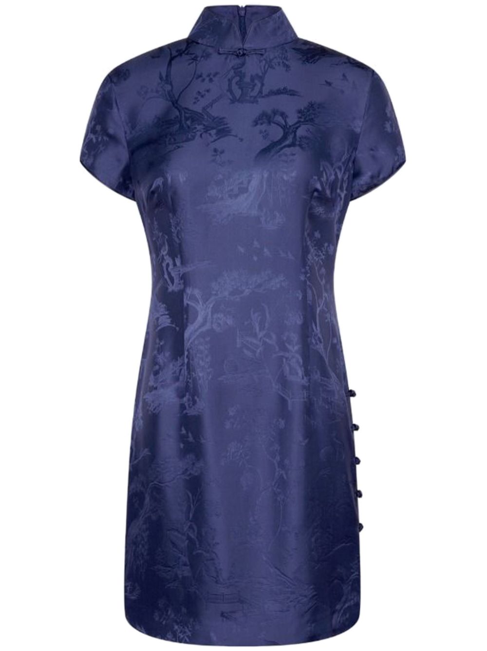 Winding Stream Party mini qipao dress - Blue