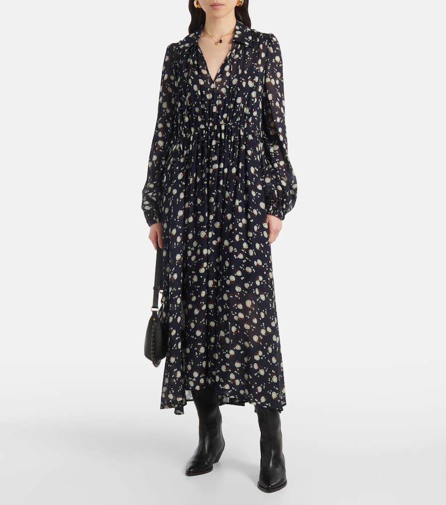 Floral Volumes printed maxi dress