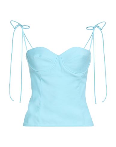 Woman Top Sky blue Size 6 Viscose, Polyester