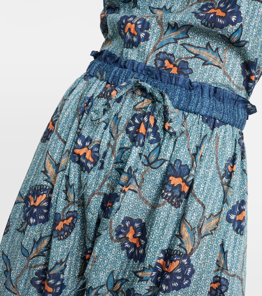 Alice asymmetric cotton-blend midi skirt