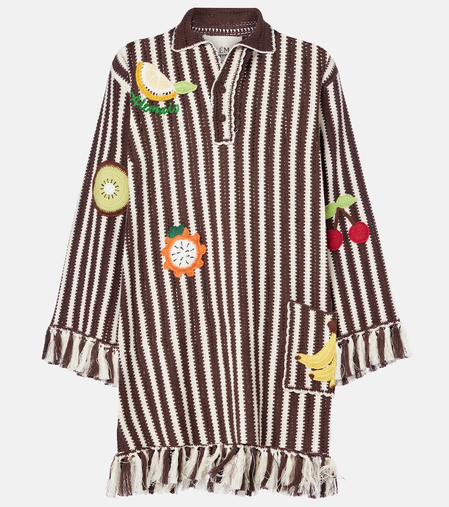 Alémais Sundae crochet embroidered cotton kaftan