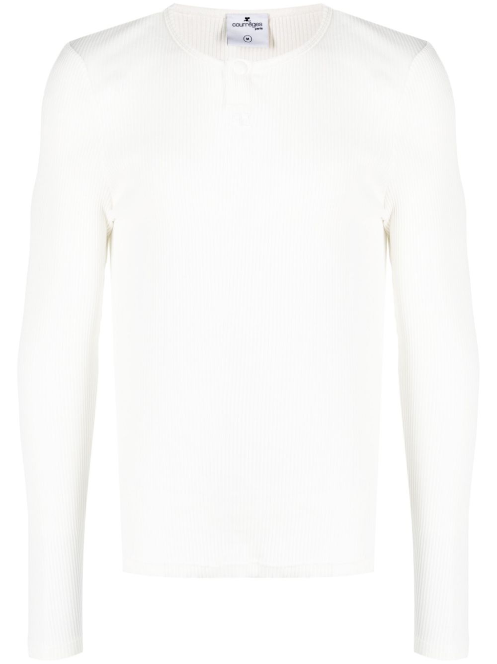 Ribbed knit thermal jumper - White