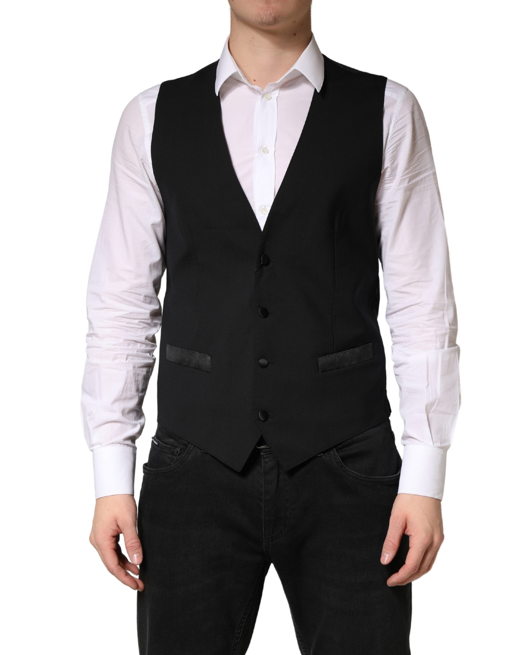 Virgin Wool Vest — Black