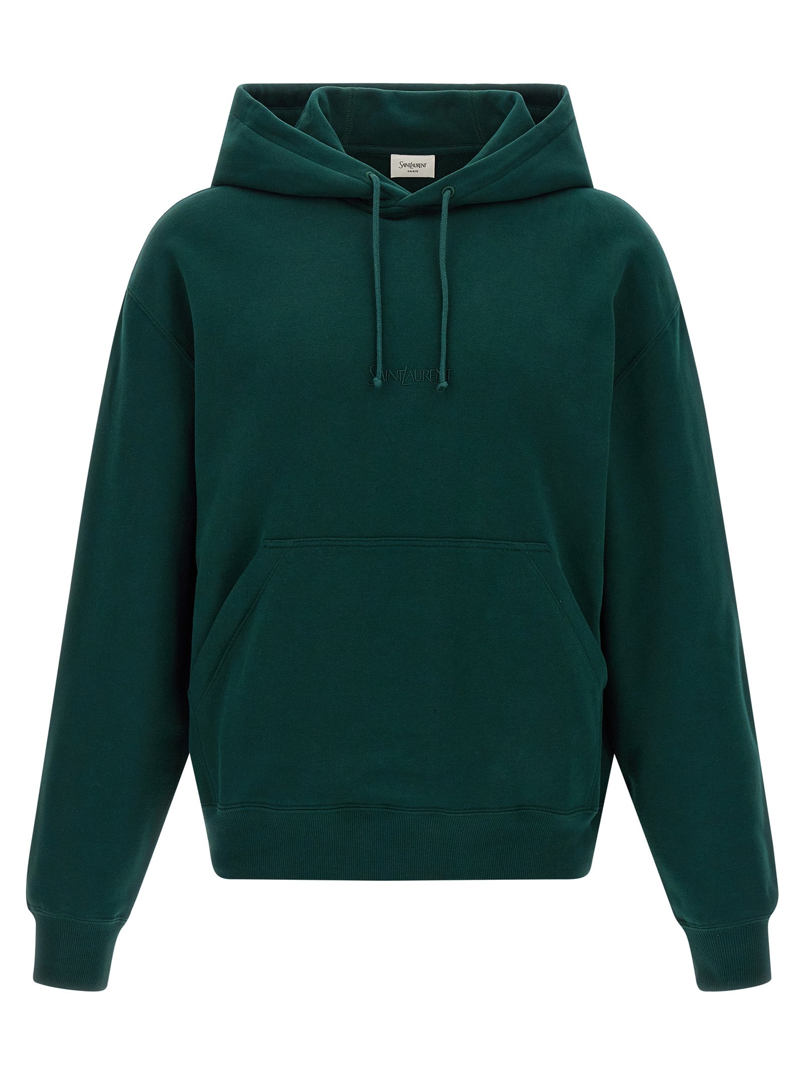 Embroidered Cotton Hoodie — Green