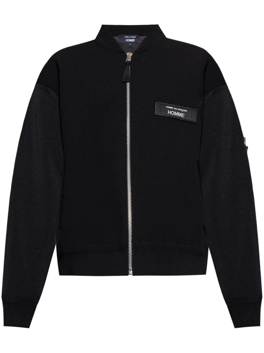 Black Front Zip Bomber