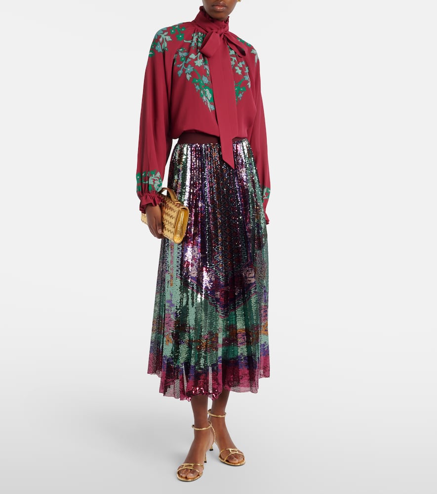 Cerere floral satin blouse