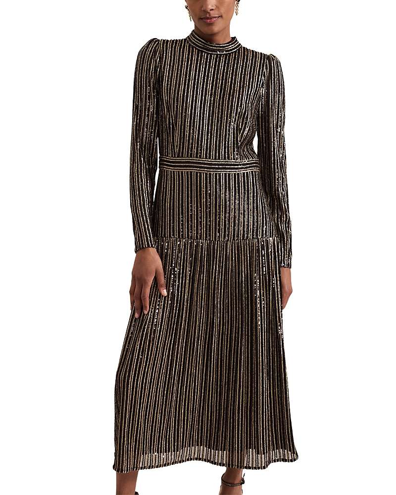 Gloria Sequin Stripe Midi Dress
