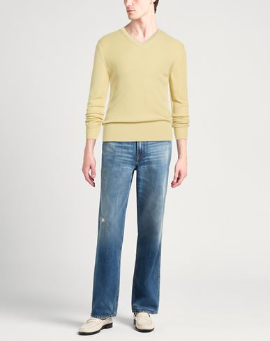 Man Sweater Pastel yellow Size 38 Cashmere, Silk