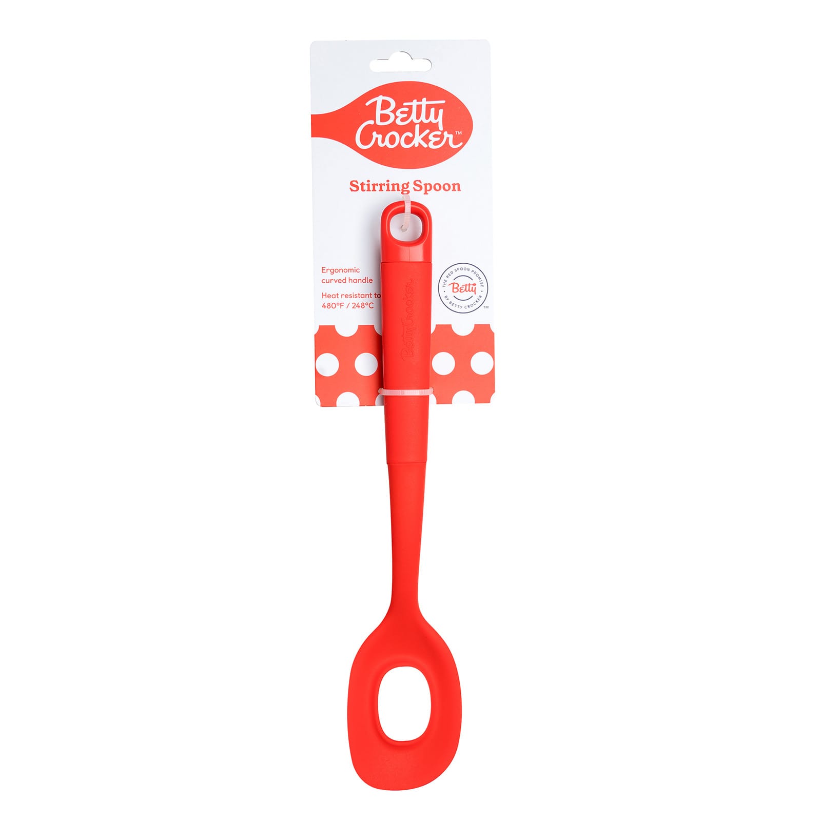Silicone 13 Inch Stirring Spoon, Red