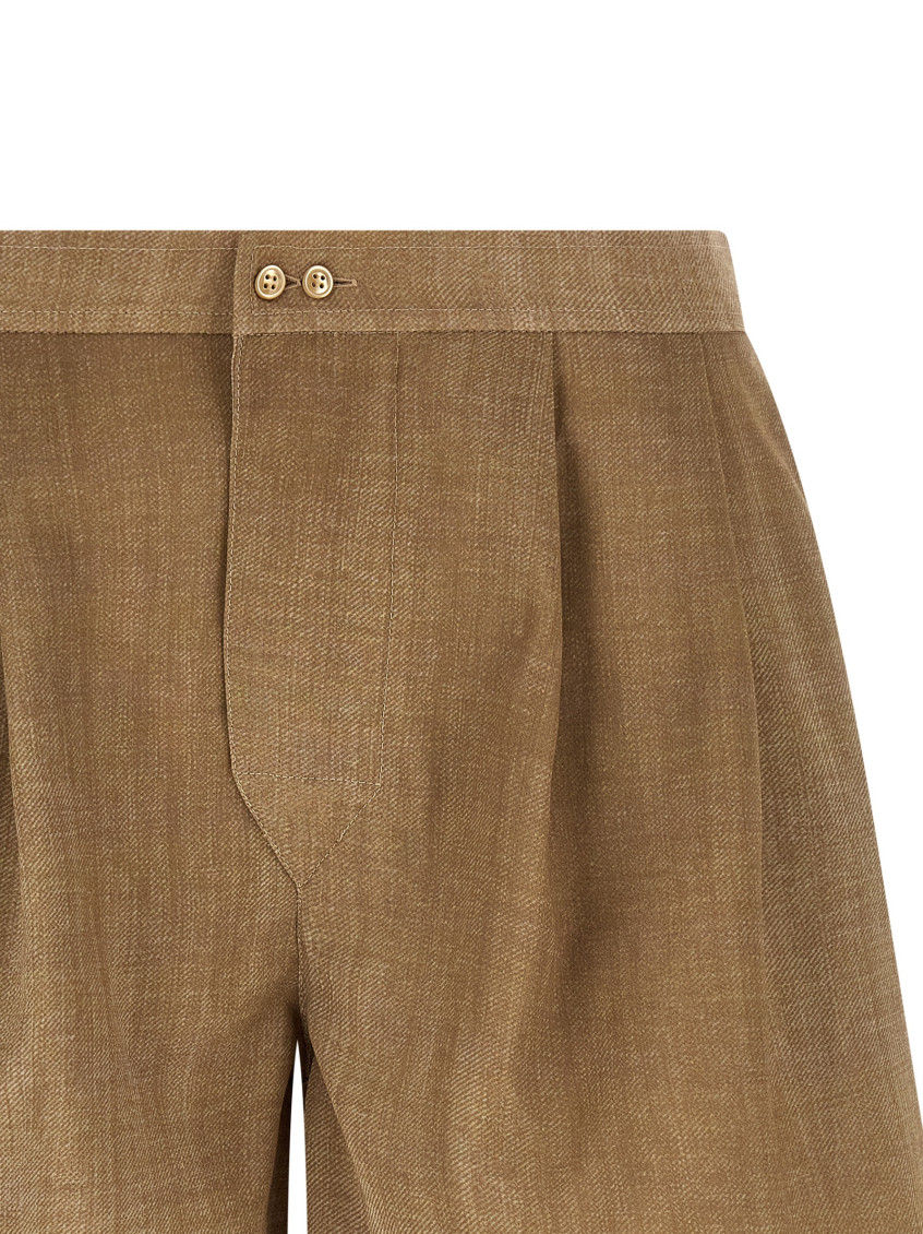Ermanno Scervino - marocain shorts pleated front button waistband