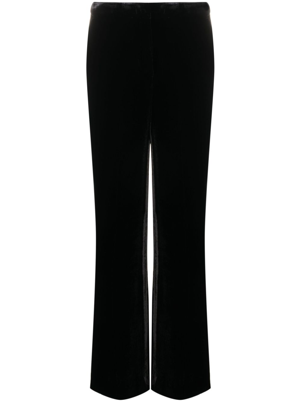 Straight-leg velvet trousers - Black