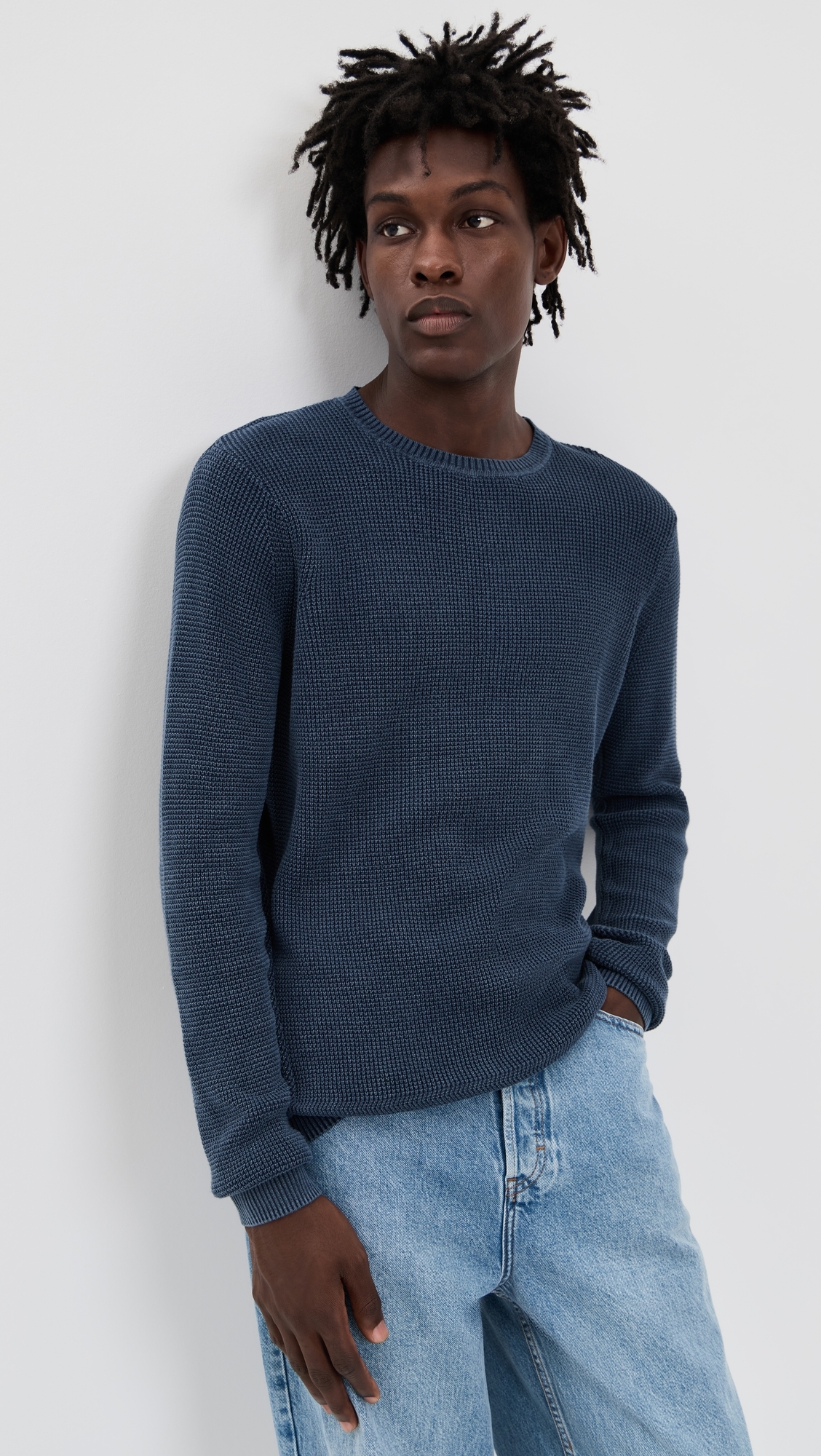 Sunwashed Crew Neck Sweater Blue Nights