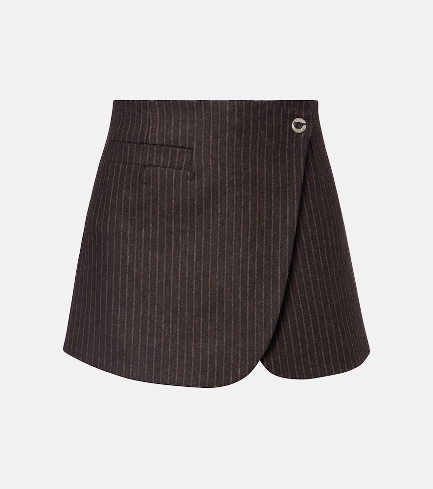 Pinstripe wrap skirt
