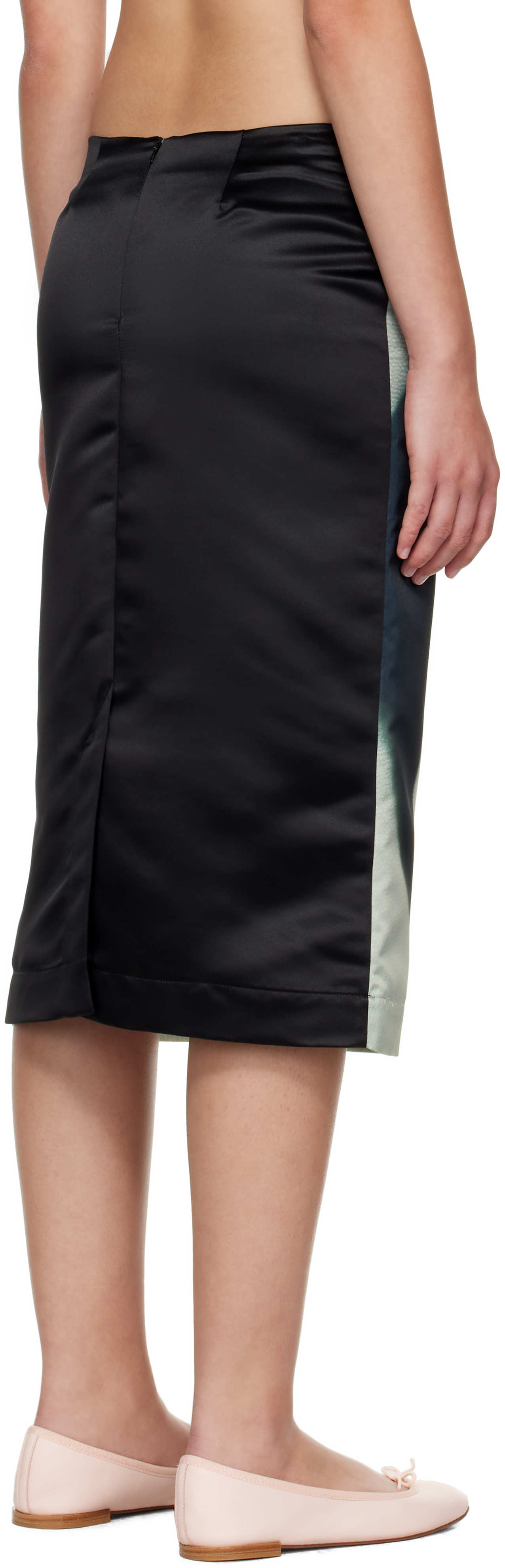 Gray & Black Kittens Midi Skirt