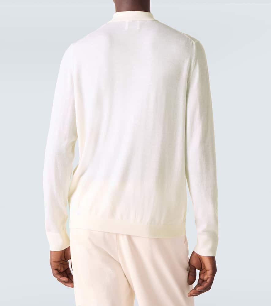 Virgin wool polo sweater