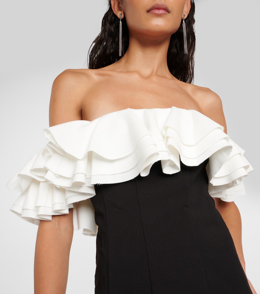 Kiara off-shoulder ruffled minidress