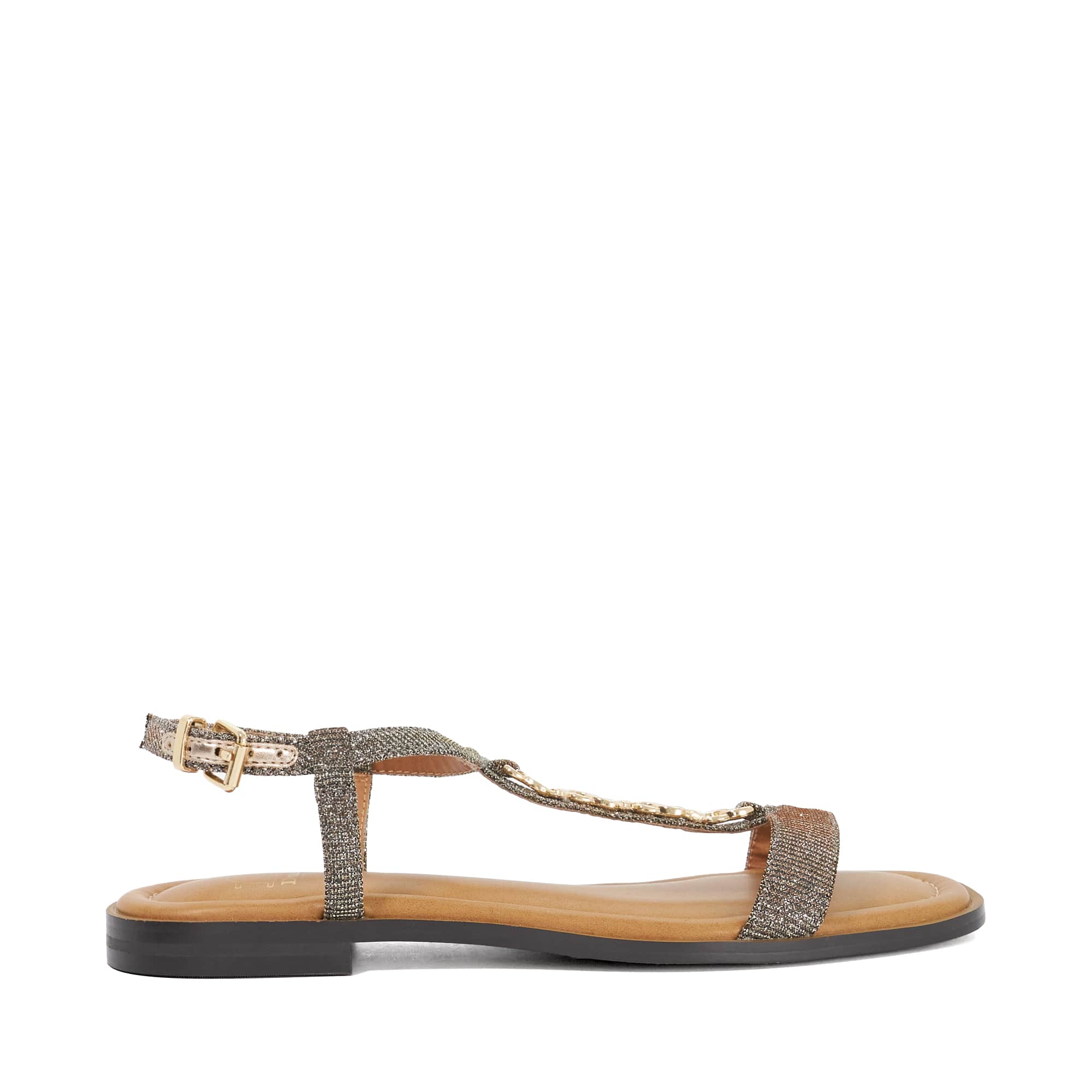 Dune London Womens Ladies Lollipops - Leather Chain Detail Open Toe Sandals - Bronze