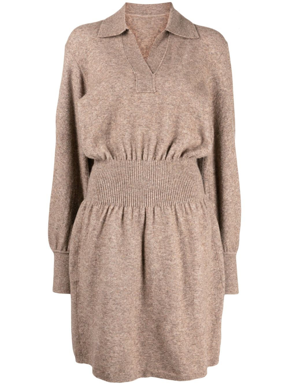 JNBY ribbed-detail knitted midi dress - Neutrals