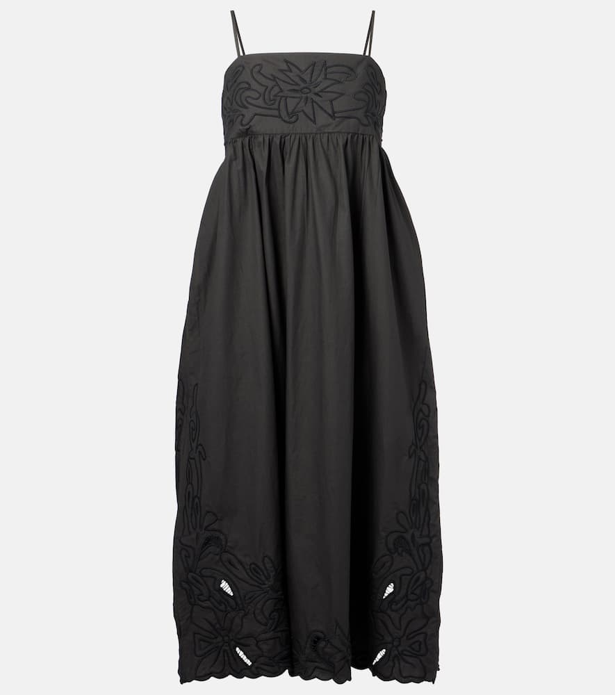 Floral embroidered cotton minidress