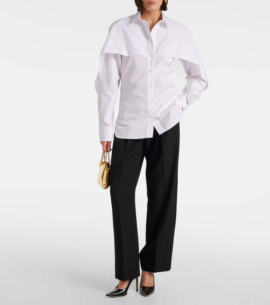 Caped cotton blouse