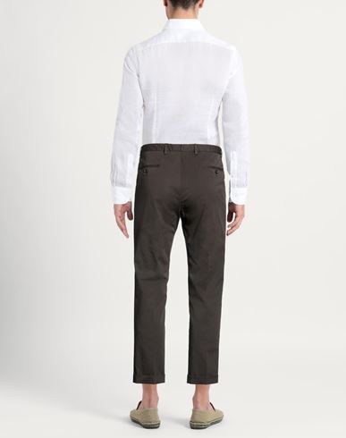 Man Pants Dark brown Size 30 Cotton, Elastane