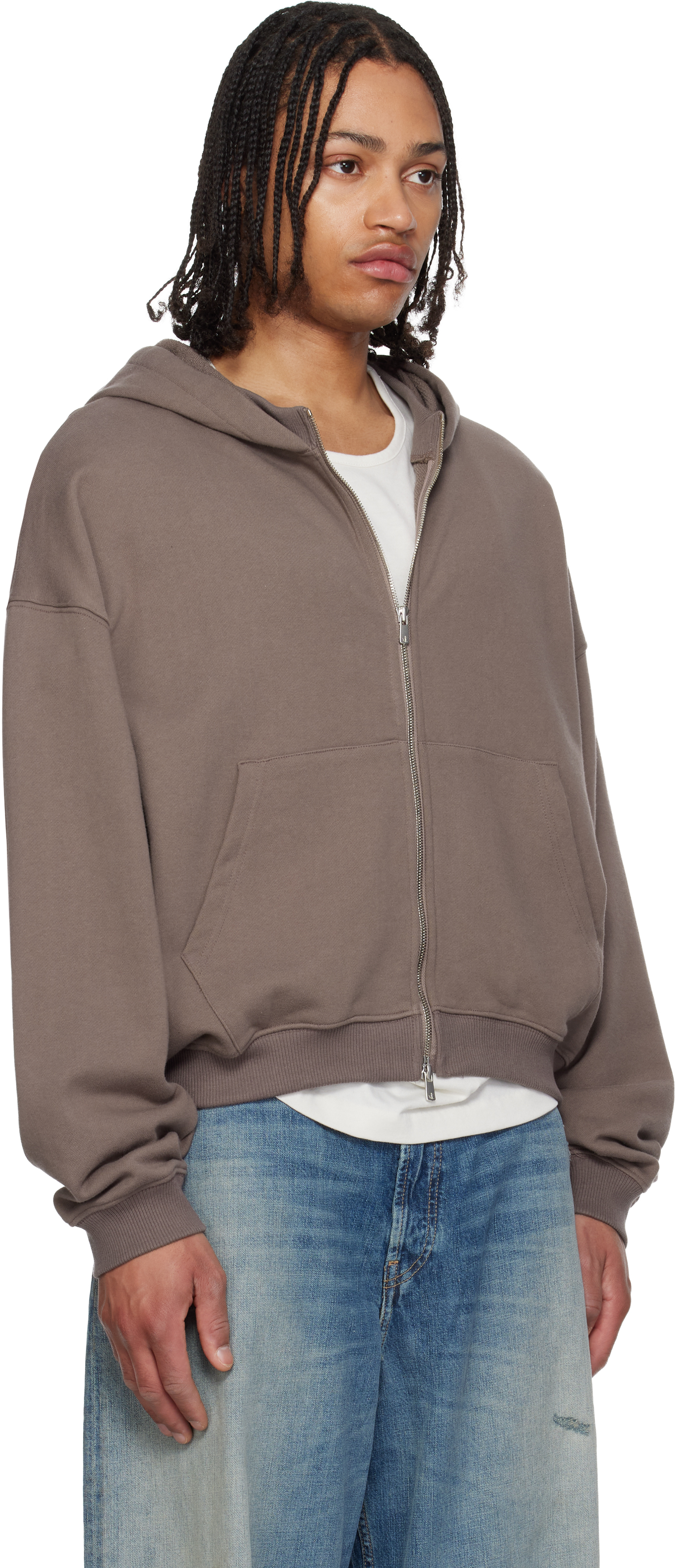 Brown RH Zip Up Hoodie