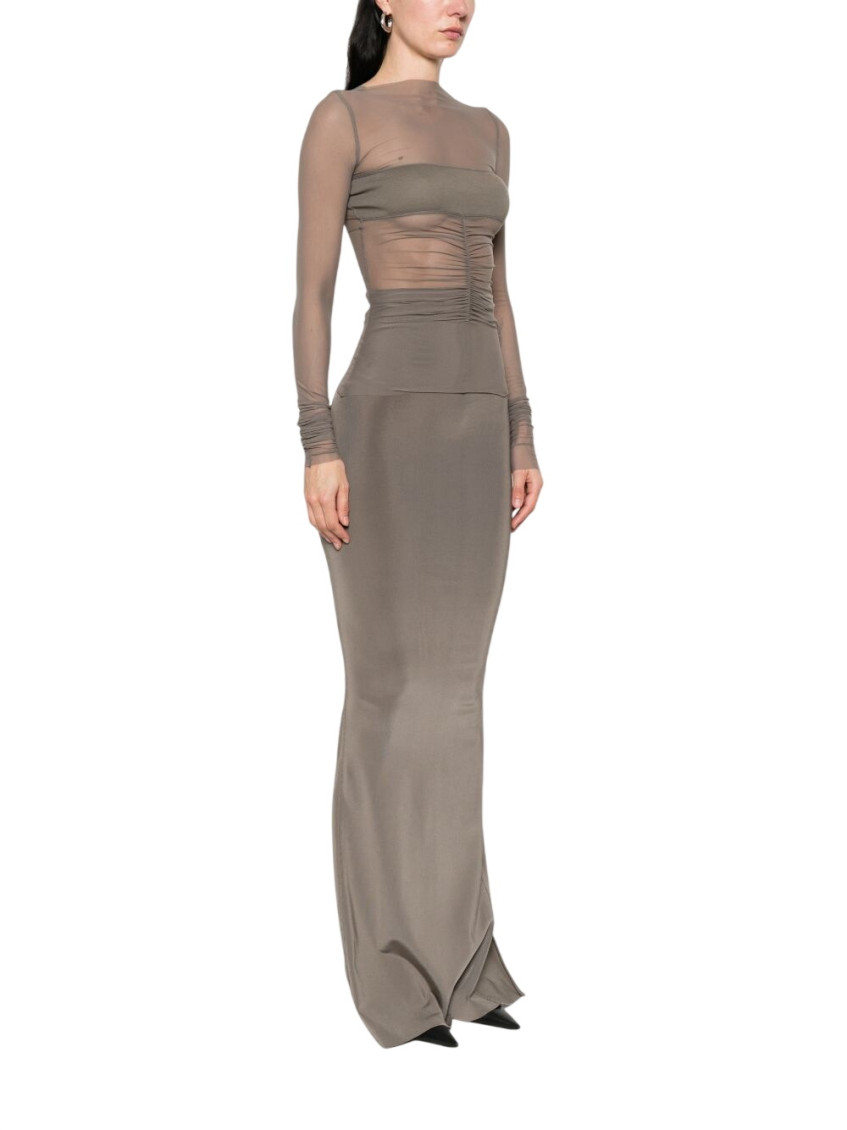 Rick Owens - sheer ruched long sleeve top